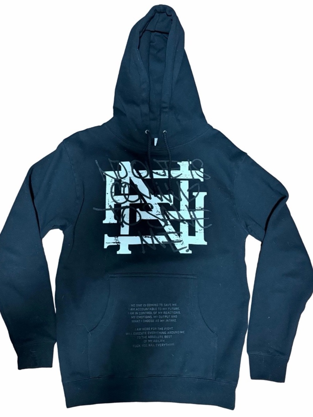 Flag Nor Fail Hoodie in Black - No One is Coming to Save You - Men’s Small